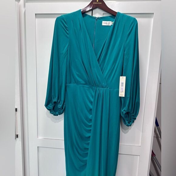 ELIZA J WRAP LOOK LONG SLEEVE DRESS - Picture 6 of 8
